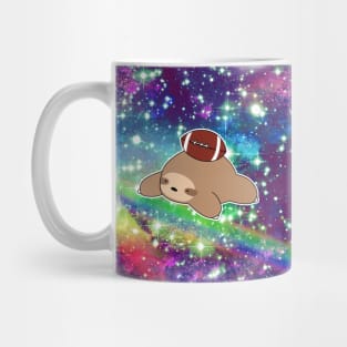 Football Sloth Rainbow Space Mug